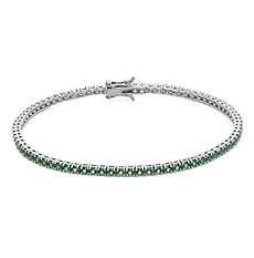 Bracciale tennis uomo e donna in Argento 925‰ e Zirconi verdi collezione Tennis Comete Gioielli