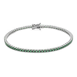 Bracciale tennis uomo e donna in Argento 925‰ e Zirconi verdi collezione Tennis Comete Gioielli