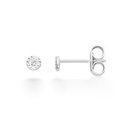 Pendientes punto de luz en Oro blanco 375‰ y Diamonds de la colección Storia di Luce Diamonds Comete Gioielli
