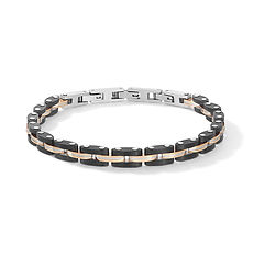 Bracciale uomo in Acciaio, Pvd nero e rosè della collezione Costellation Comete Gioielli