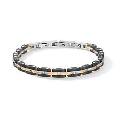 Bracciale uomo in Acciaio, Pvd nero e rosè della collezione Costellation Comete Gioielli