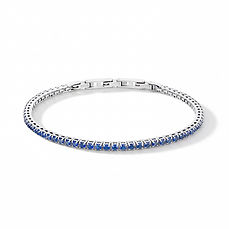 Bracciale tennis uomo e donna in Acciaio e Zirconi blu regalo portafortuna collezione Tennis Comete Gioielli