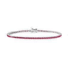 Bracciale tennis uomo e donna in Argento 925‰ e Zirconi color rubino della collezione Tennis Comete Gioielli