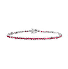 Bracciale tennis uomo e donna in Argento 925‰ e Zirconi color rubino della collezione Tennis Comete Gioielli