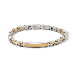 Bracciale uomo portafortuna  in acciaio e PVD giallo della collezione Black Gold