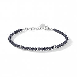 Bracciale uomo in Argento rodiato 925‰, Spinello e Zirconi bianchi regalo portafortuna collezione Gift and Colour Comete