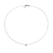 Girocollo donna in oro bianco 375‰ con diamante bianco a cuore della collezione Storia di Luce Diamanti di Comete Gioielli
