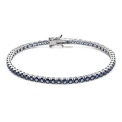Bracciale tennis uomo e donna in Argento 925‰ e Zirconi blu collezione Tennis Comete Gioielli