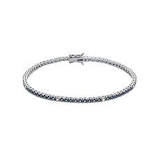 Bracciale tennis uomo e donna in Argento 925‰ e Zirconi blu e bianchi collezione Tennis Comete Gioielli