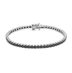 Tennis bracelet for men and women in 925 Sterling Silver and black cubic zirconia, Tennis Comete Jewelry collection