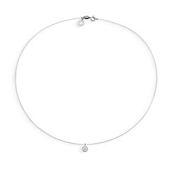 Girocollo nude in oro bianco e diamante della collezione Storia di Luce Diamanti Comete Gioielli