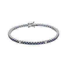 Men's and women's Tennis bracelet in 925 Sterling Silver with blue and white cubic zirconia, Tennis Comete Jewelry collection
