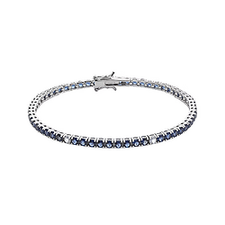 Bracciale tennis uomo e donna in Argento 925‰ e Zirconi blu e bianchi collezione Tennis Comete Gioielli