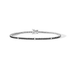 Bracciale tennis uomo e donna in Argento 925‰, Zirconi neri e bianchi Comete Gioielli