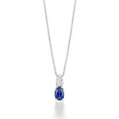 Necklace in Gold, DIAMONDS and recrystallized Blue Sapphire from the Storia di Luce Colore collection Comete Gioielli