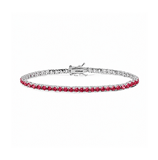 Bracciale tennis uomo e donna in Argento 925‰ e Zirconi rossi color rubino collezione Tennis Comete Gioielli