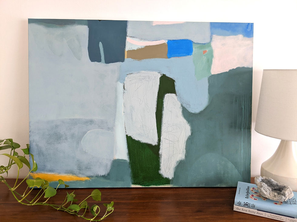 colorful abstract art. expressive painting. acrylic painting, oil pastel & pencil on gallery-wrapped canvas.