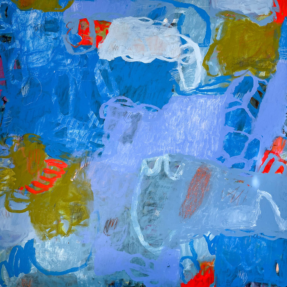 colorful contemporary abstract painting inspired by florals