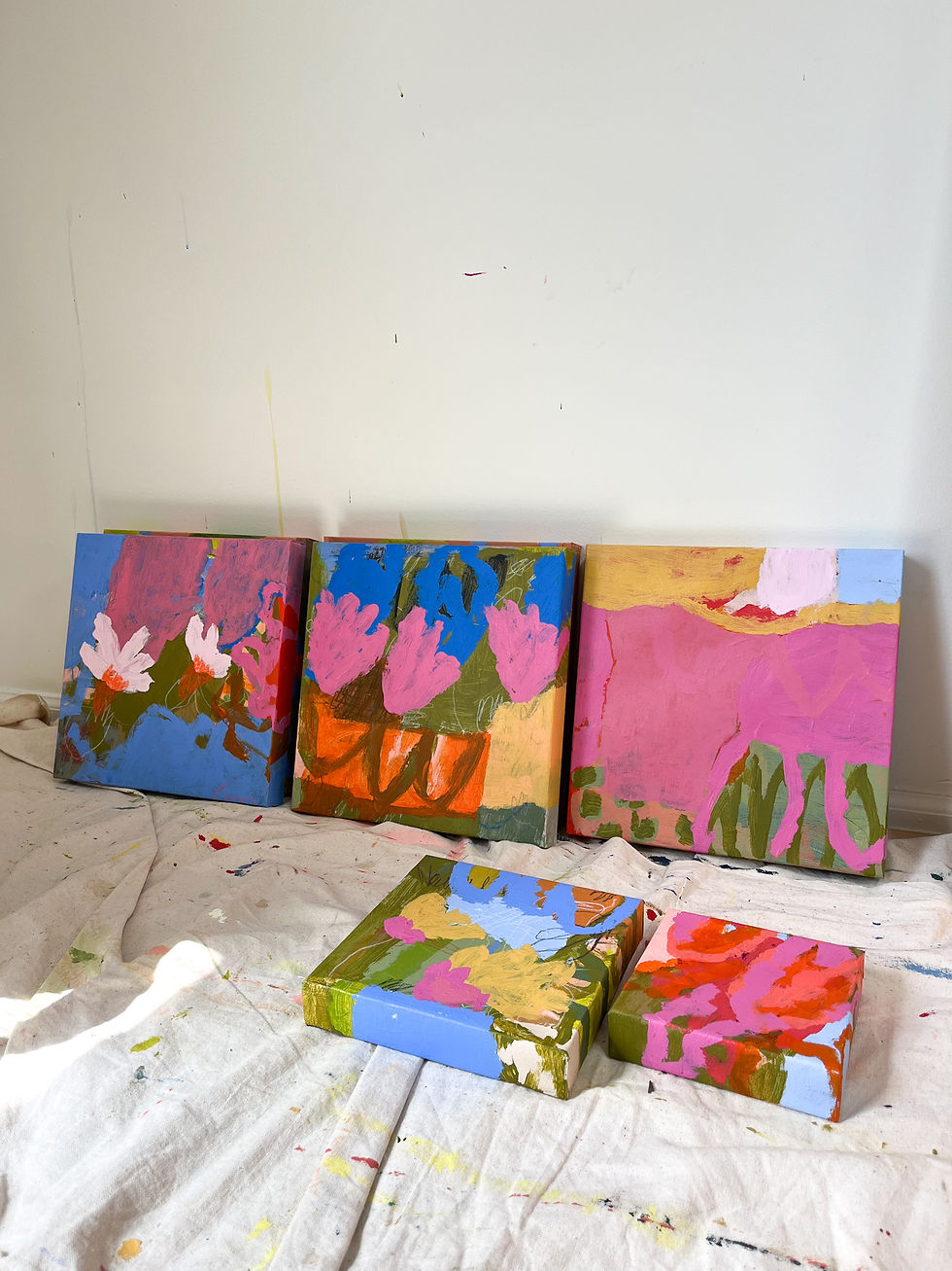 Thumbnail: colorful contemporary abstract painting inspired by florals