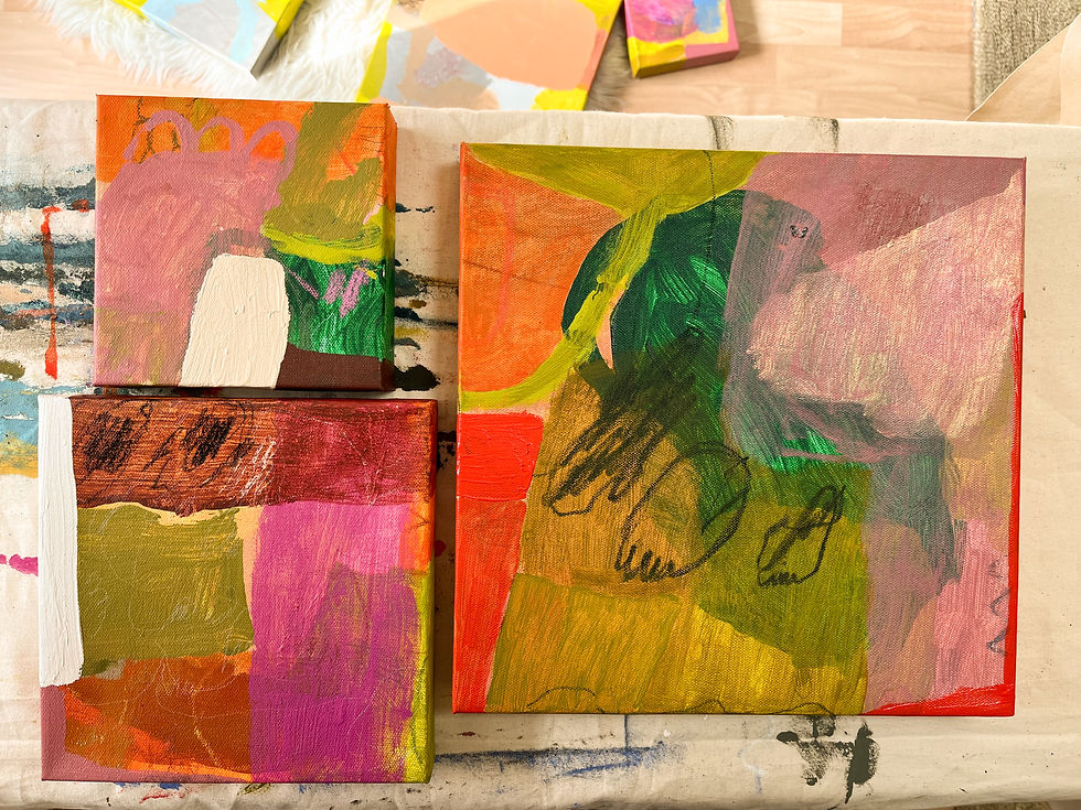 Thumbnail: colorful contemporary abstract paintings inspired by florals