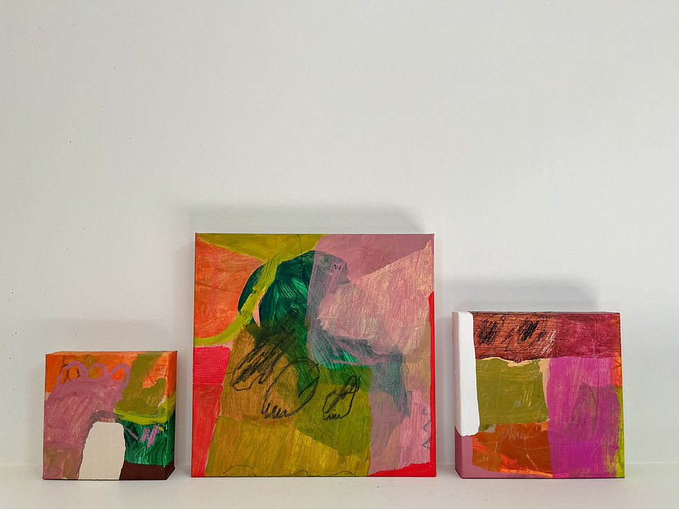 Thumbnail: colorful contemporary abstract paintings inspired by florals