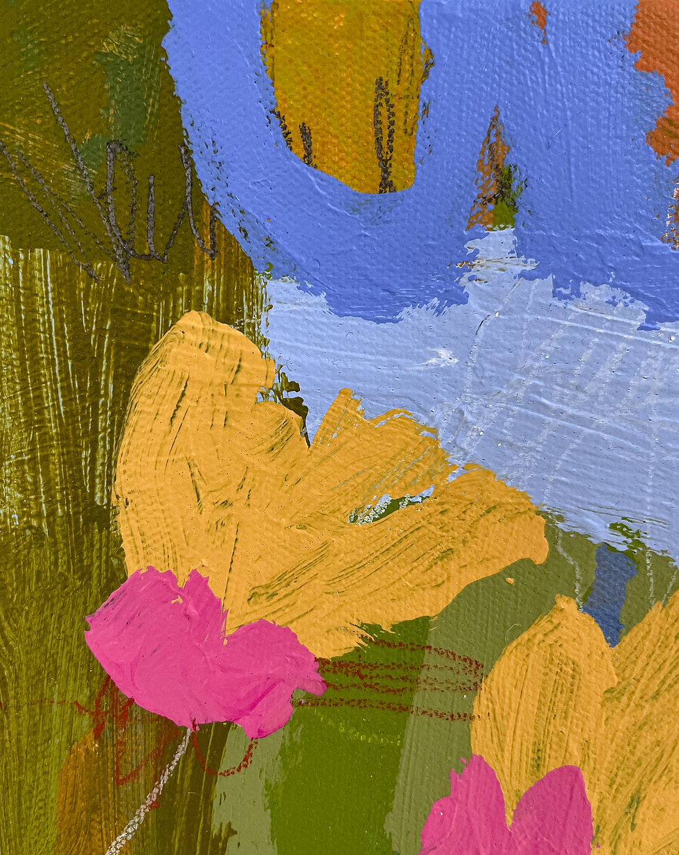 Thumbnail: colorful contemporary abstract painting inspired by florals