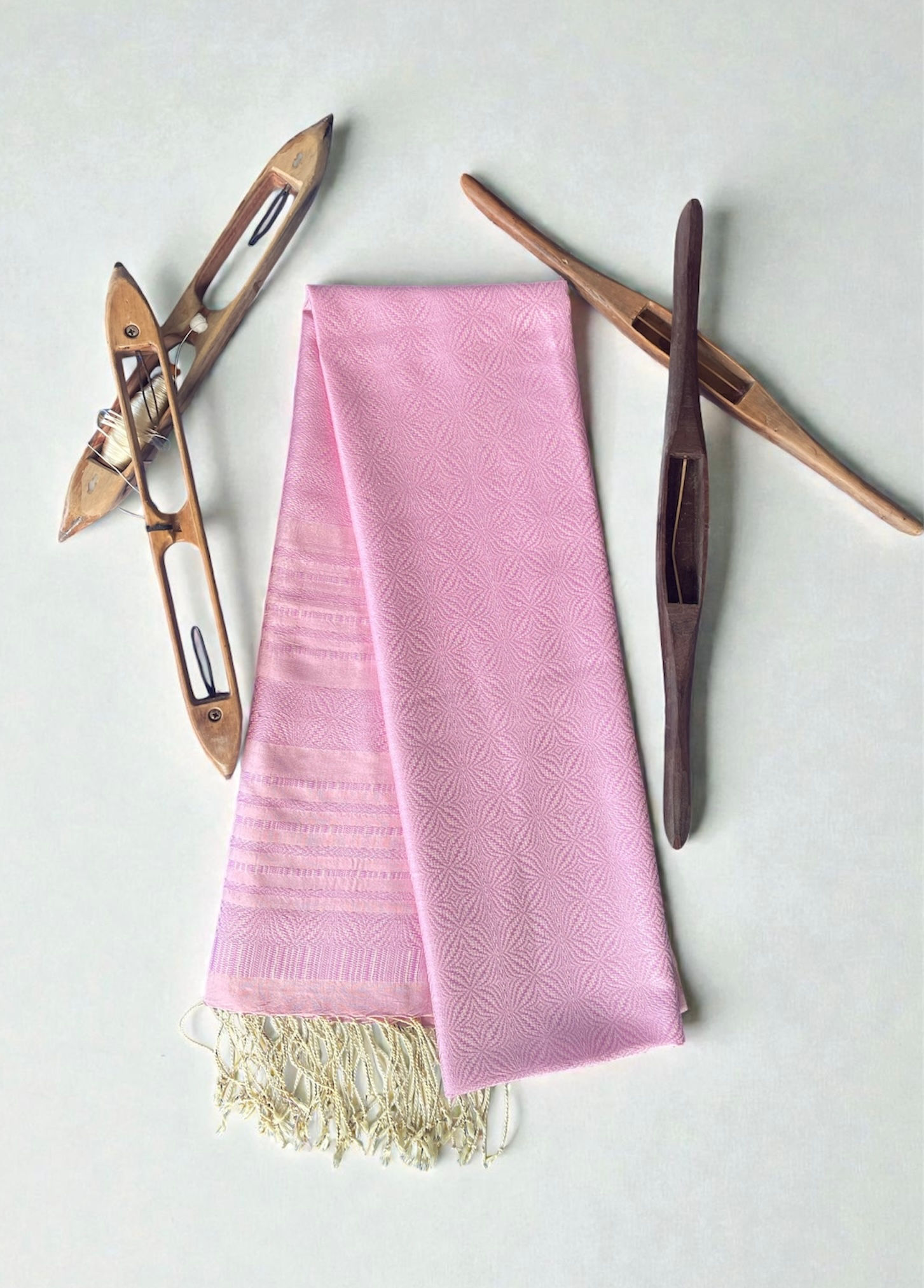Pink Handcraft 100% Silk Scarf
