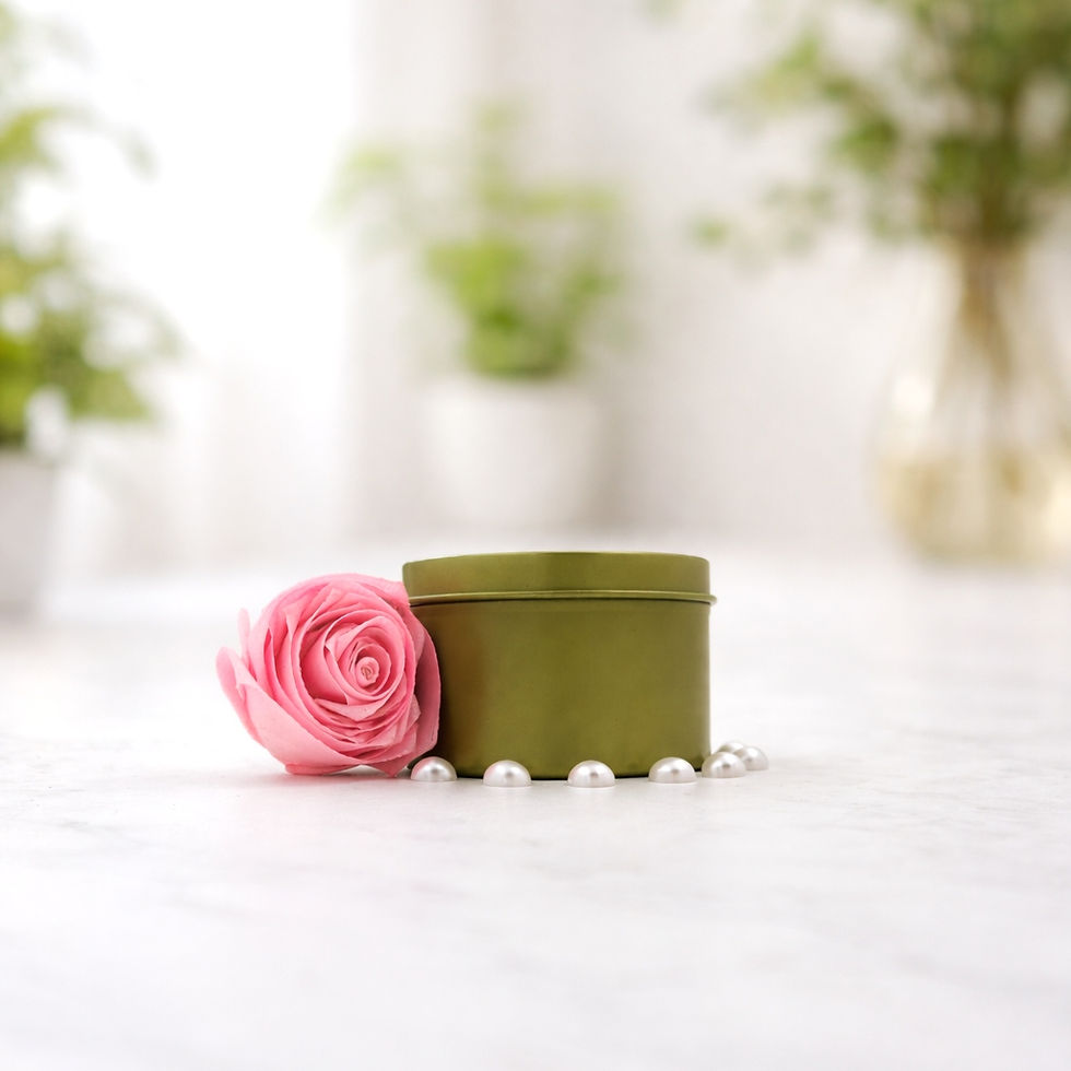 Magic Message Candle lit in tin jar revealing hidden personalized message