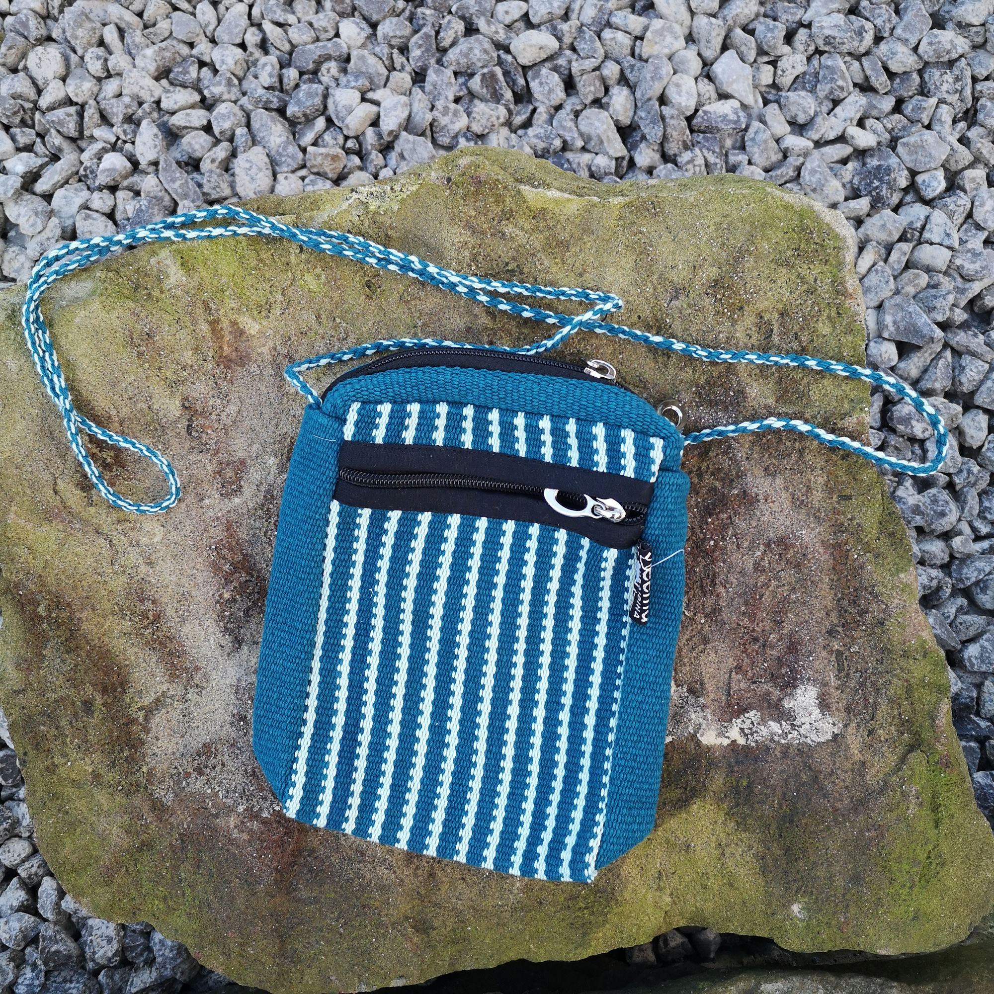 'Passport' Bag - Green Stripe