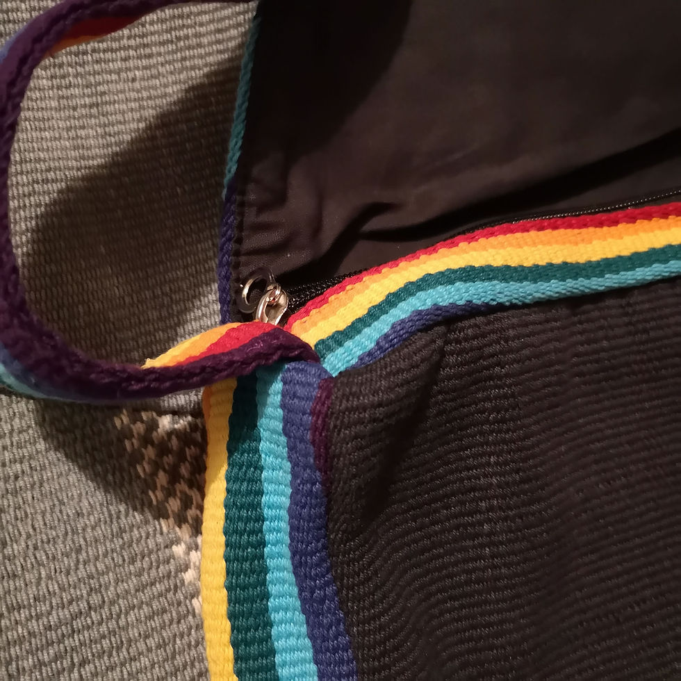 Thumbnail: College Bag- Purple & Narrow Rainbow