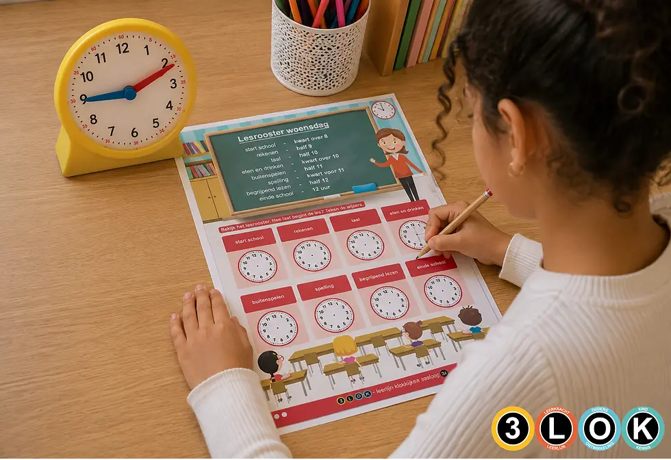 Leren klokkijken analoog in groep 4