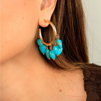 5694 - Brinco Argola Broto Turquesa