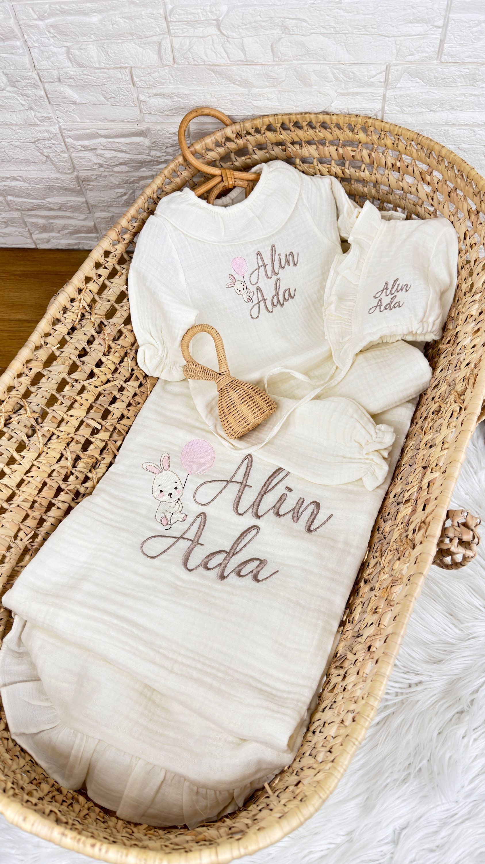 müslin yaka fırfır tulum müslin battaniye 