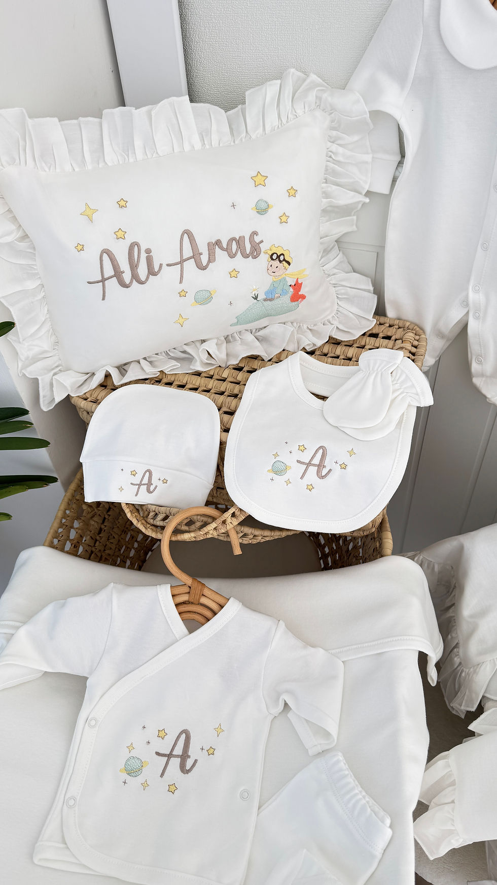 Küçük resim: 10 parça hastane çıkışı yastık ve Puset örtüsü 