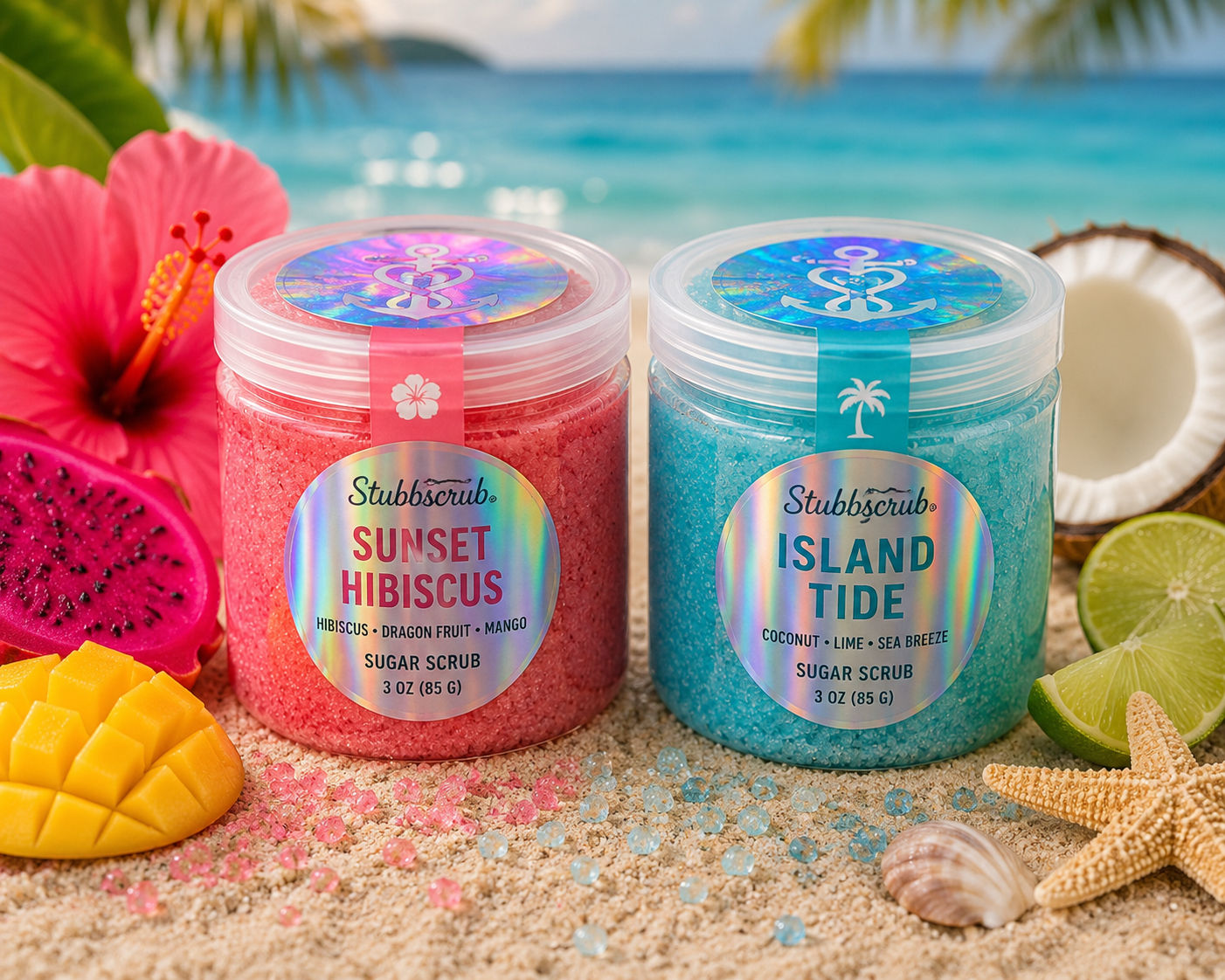 Coastal Escape- Sunset Hibiscus and Island Tide