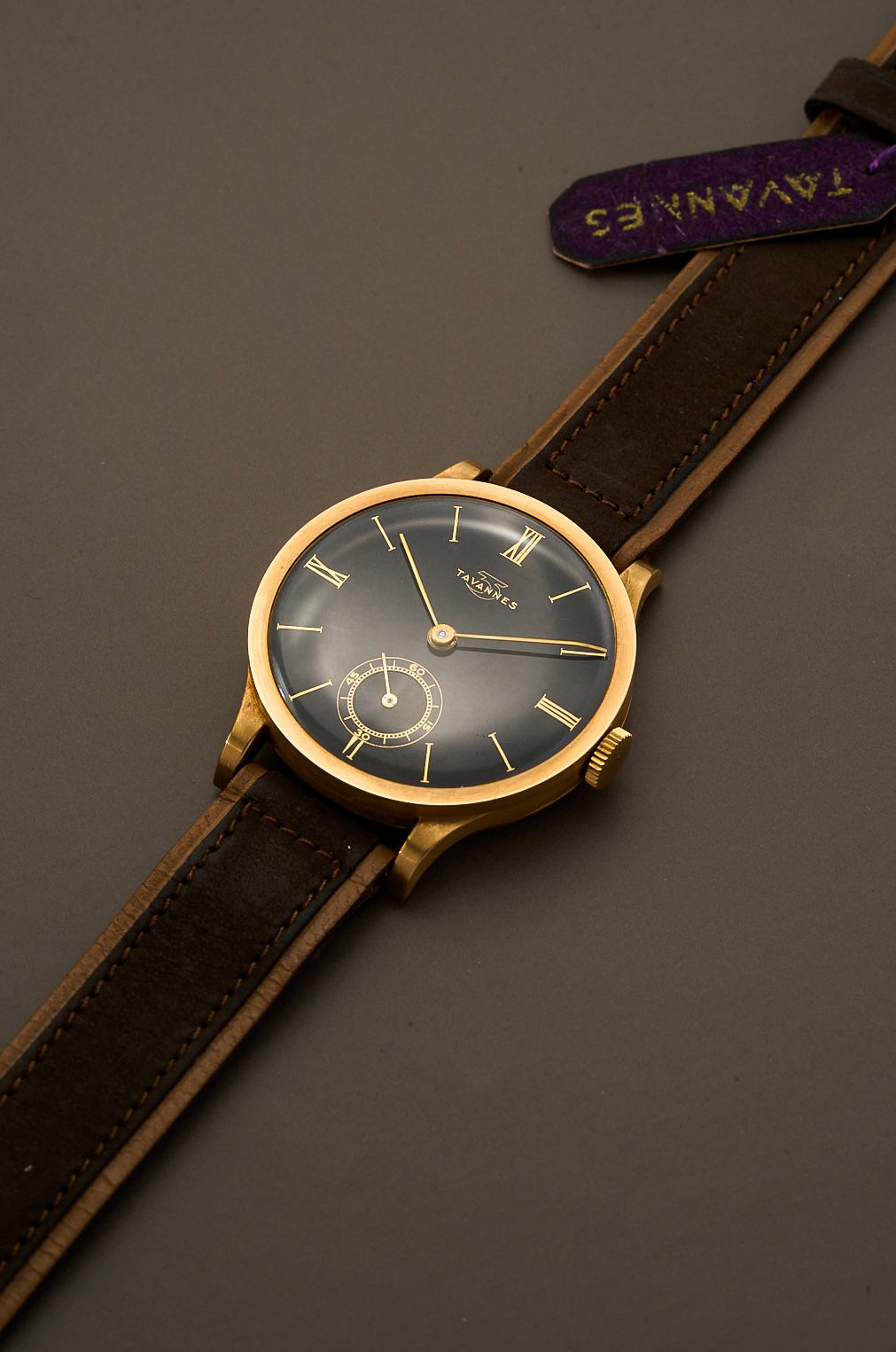 Tavannes black gilt dial