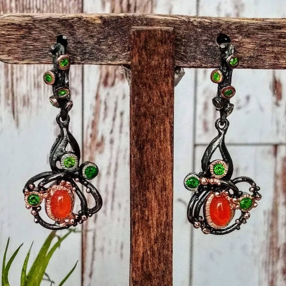 Thumbnail: Artisan Carnelian Sterling Earrings