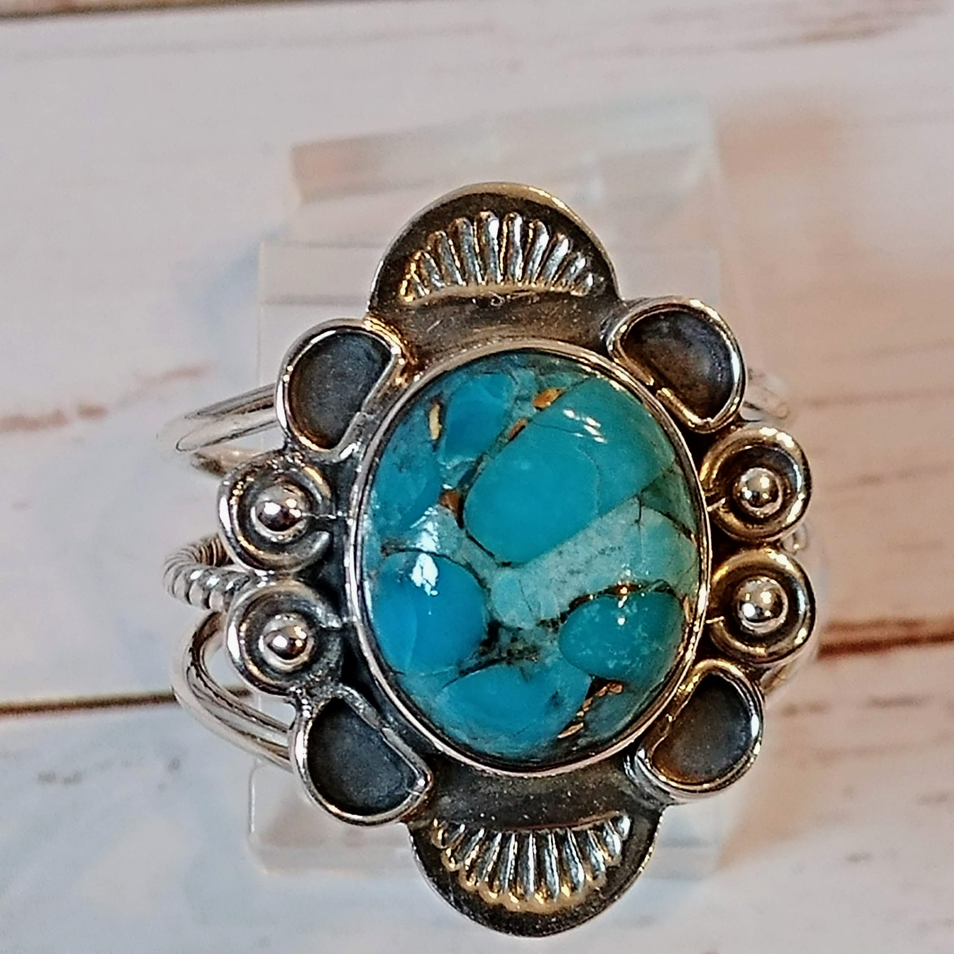 Blue Copper Turquoise Ring