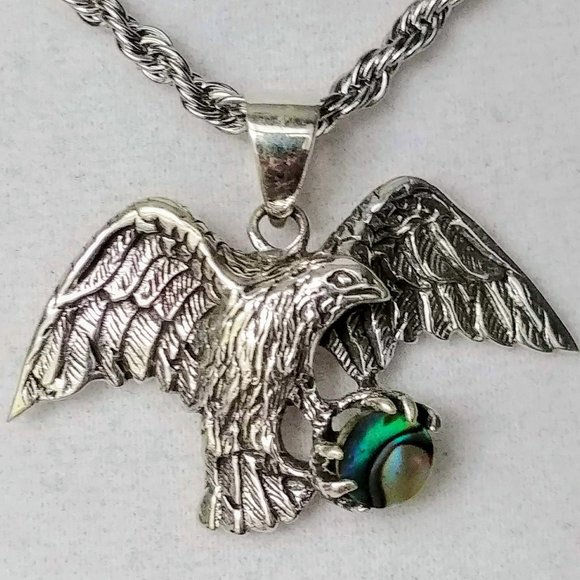 American Eagle Sterling & Abalone Pendant
