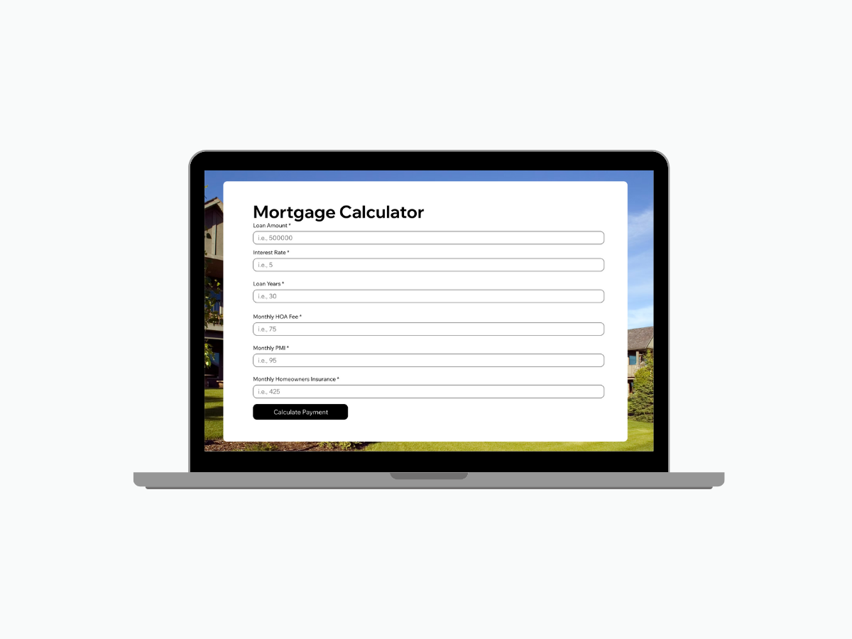 Mortgage Calculator primary marketing image — app on the Wix App Market