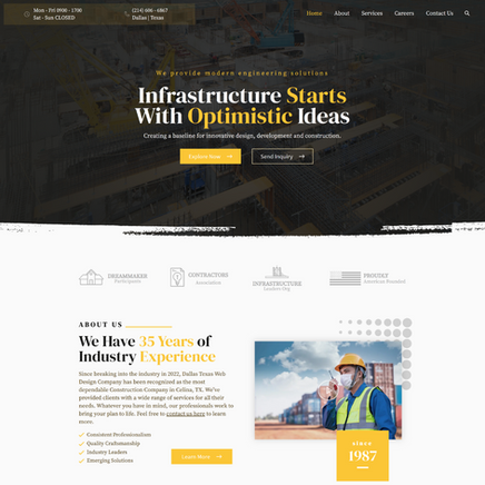 Construction Web Design - Dallas Texas Web Design Company
