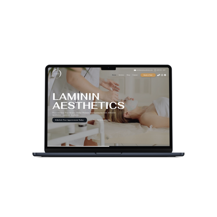 Laminin Aesthetics website on a laptop device.