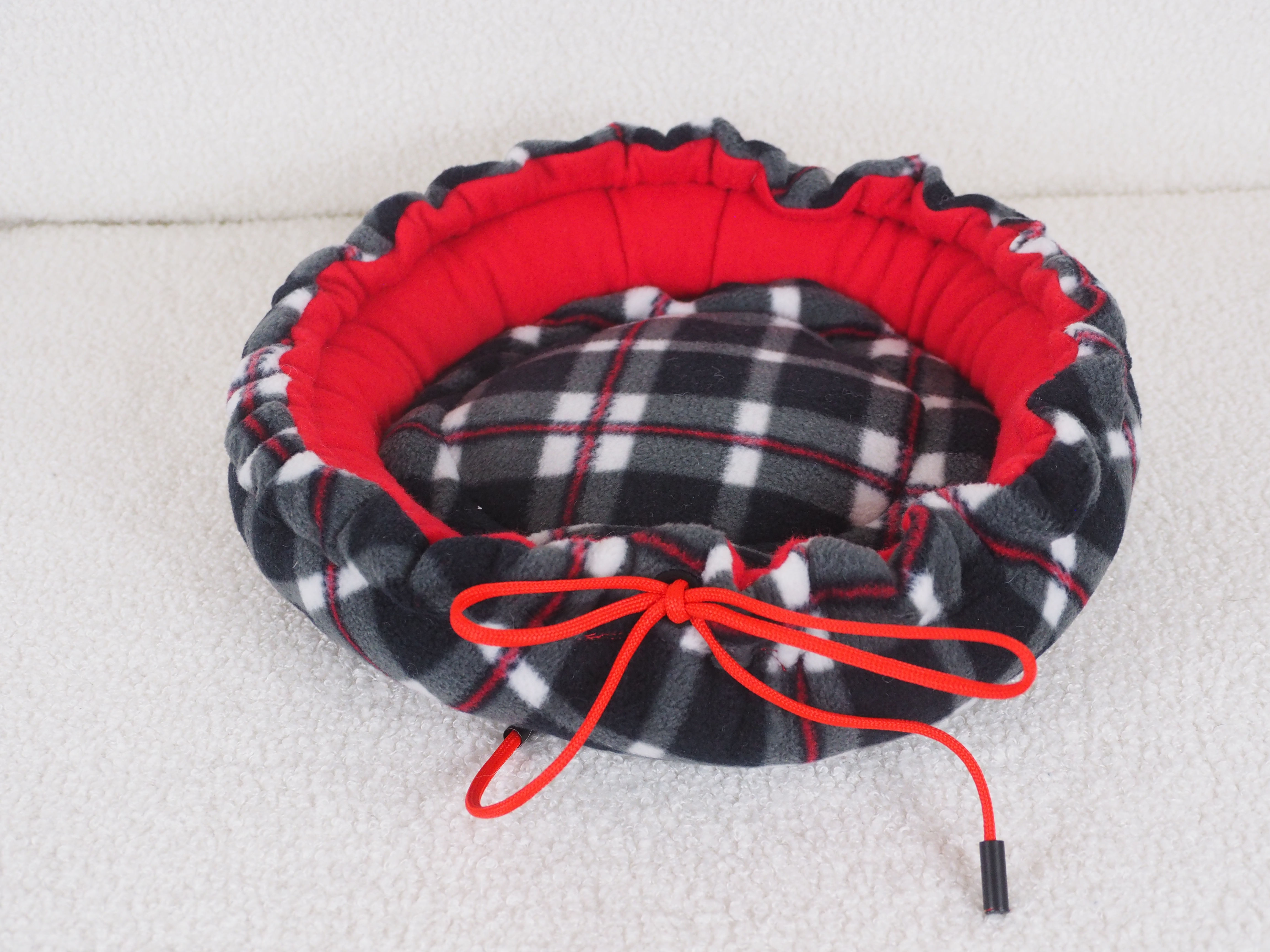 Black Tartan Drawstring Bed