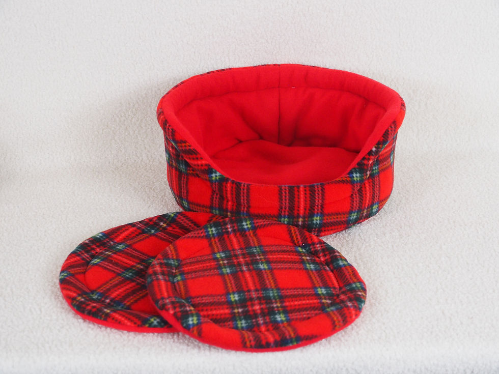 Red Tartan Cuddle Cup Bed