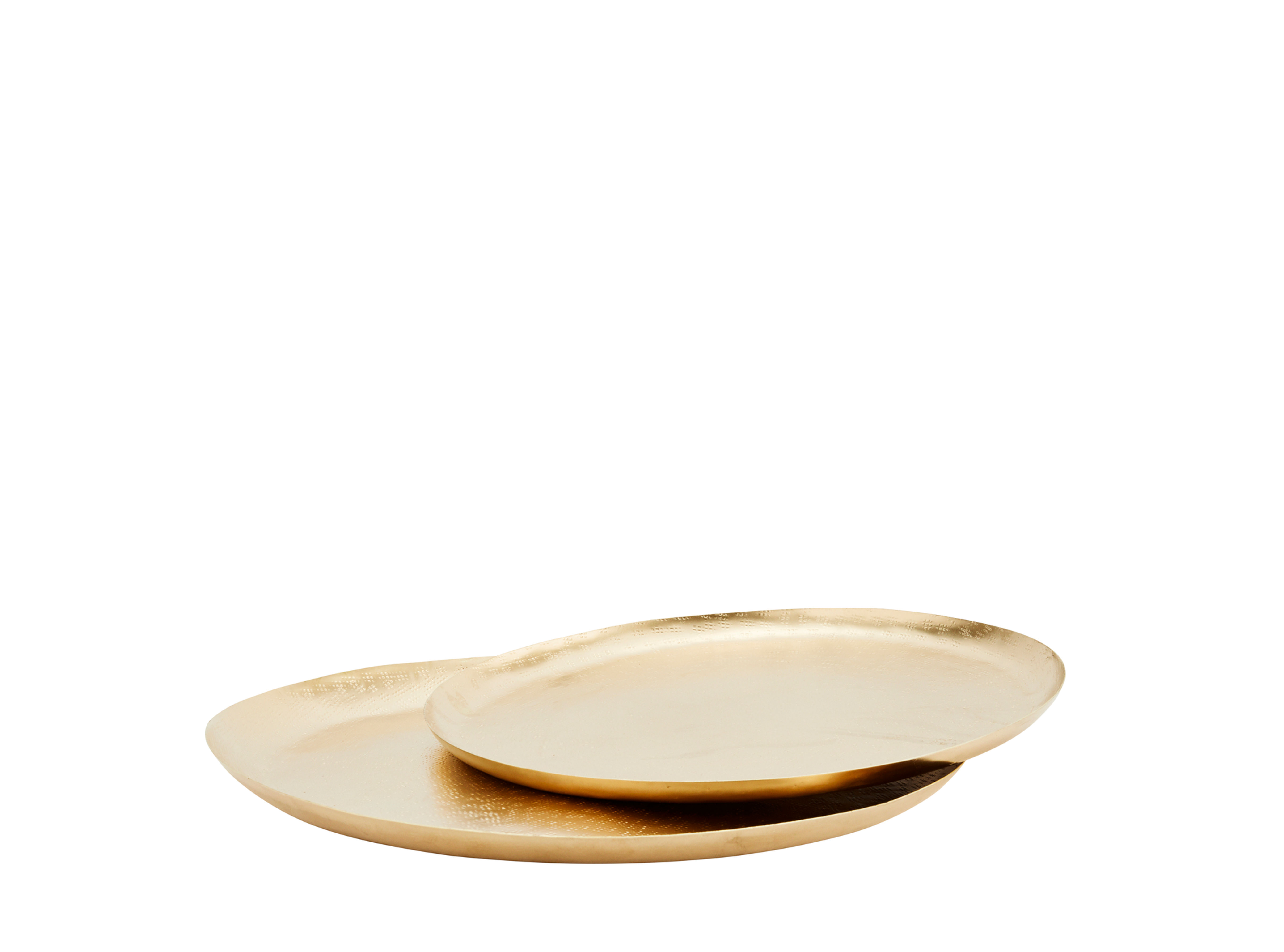 Round Iron Trays with Hammered Pattern