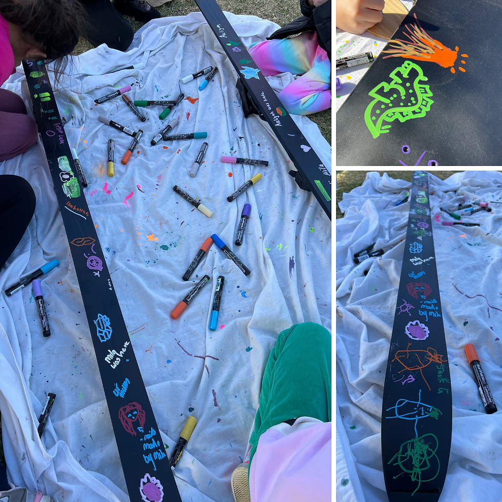 Landfill Skis and Snowboards getting turned into epic Art