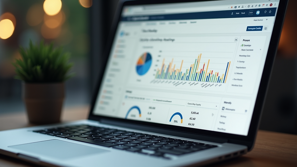 Close-up view of a laptop displaying a website analytics dashboard