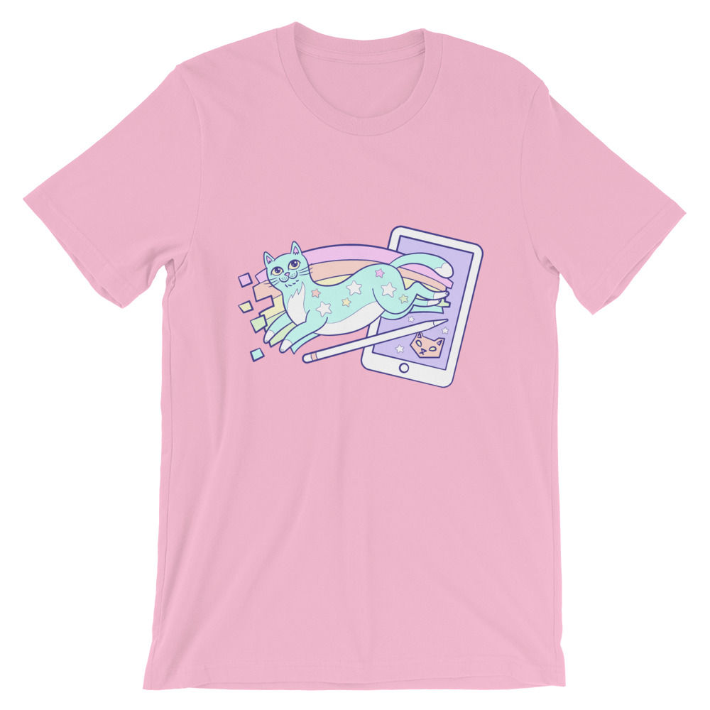 Tablet Magic Kitty Short-Sleeve Unisex T-Shirt