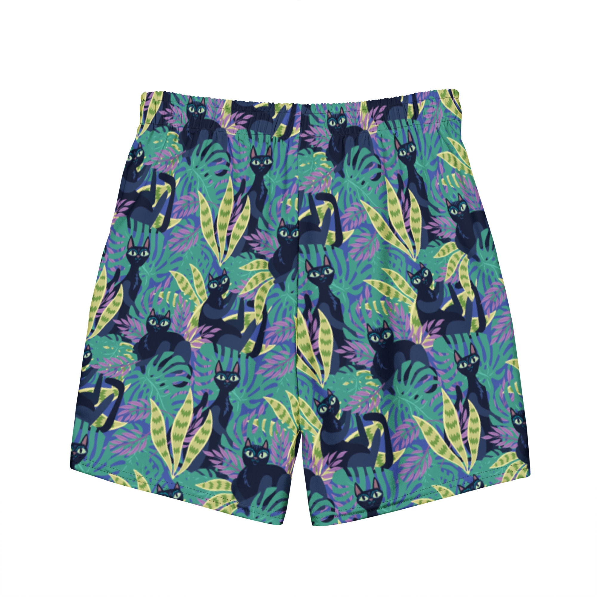 Tropical Plants Cats Men's Swim Trunks