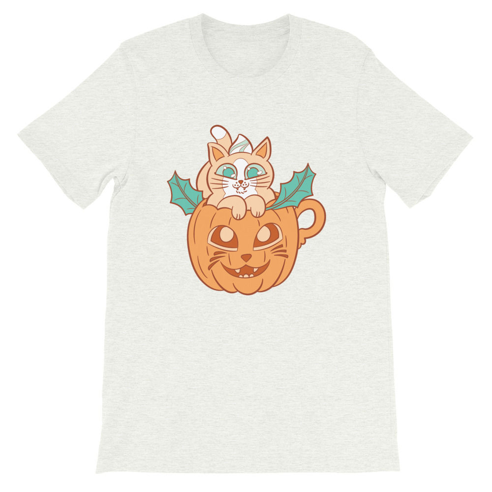 Pumpkin Spice Latte Cat Short-Sleeve Unisex T-Shirt
